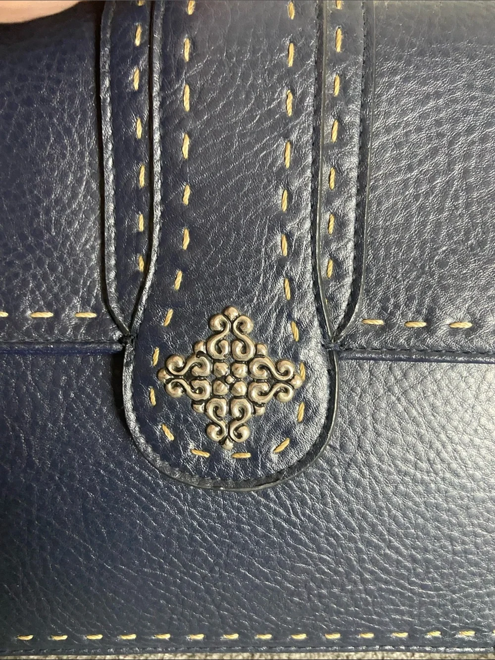 Women's Navy Crossbody Bag with Decorative Hardware